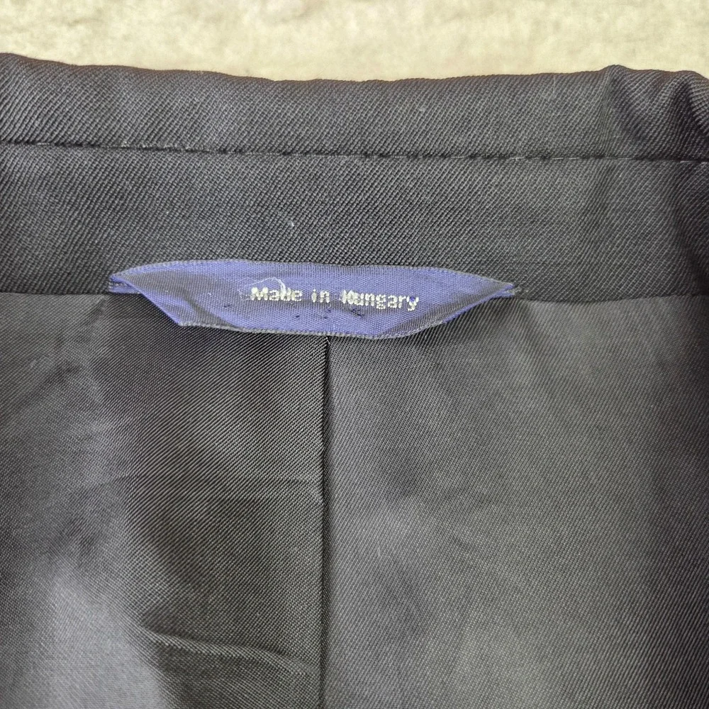 J Crew Suit Jacket Wool Mens 42L Black 3 Button Blazer Business